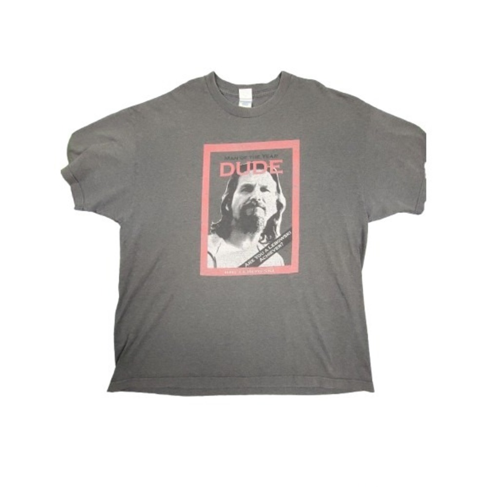 The Big Lebowski Dude Shirt Mens 2XL Gray Short Sleeve AAA Graphic Tee